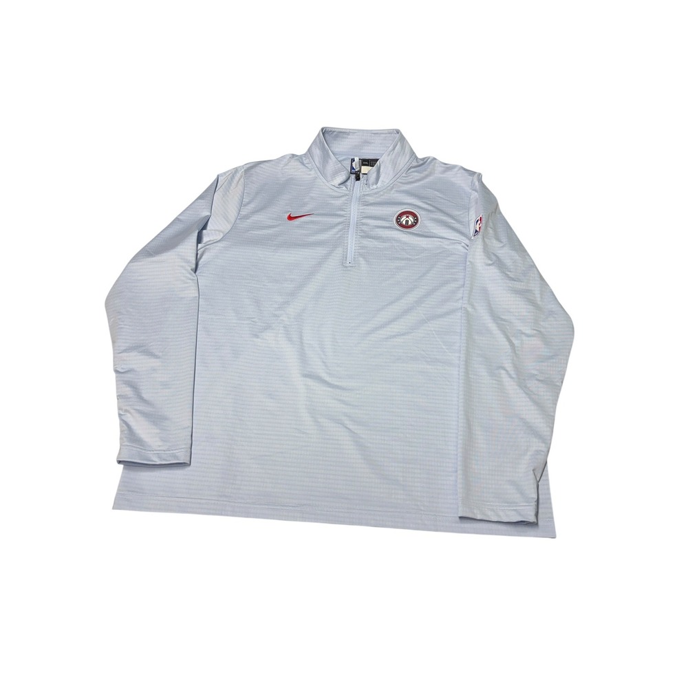 Nike NBA Washington Wizards Quarter Zip Pullover Light Blue Mens XXL HF3867-407